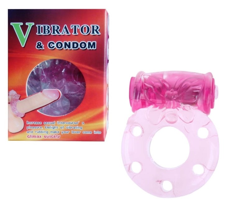 Vibro Ring wibrujący ring erekcyjny na penisa Vibrator&amp;Condom