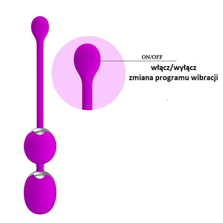 Kulki gejszy Pretty Love Willie - wibrujące w 12 programach, sterowane bezprzewodowym pilotem, ładowane przez USB