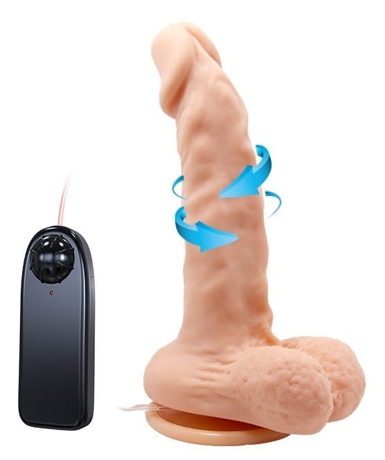 Wibrator Barbara Max rotujący penis z pilotem na przyssawkę