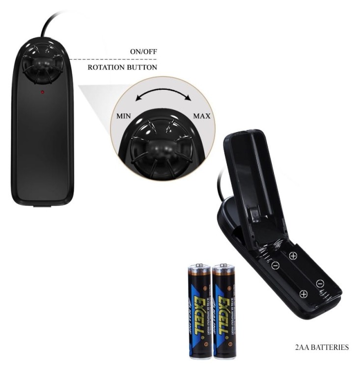 Wibrator Barbara Max rotujący penis z pilotem na przyssawkę