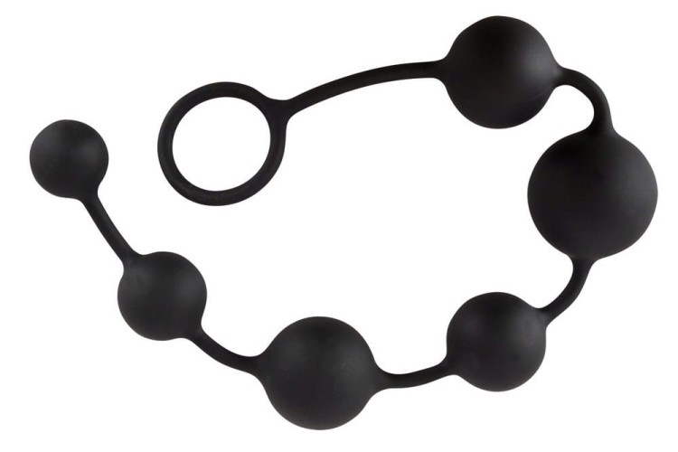 Anal Beads Silicone Black Velvets - duże kulki analne