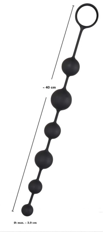 Anal Beads Silicone Black Velvets - duże kulki analne