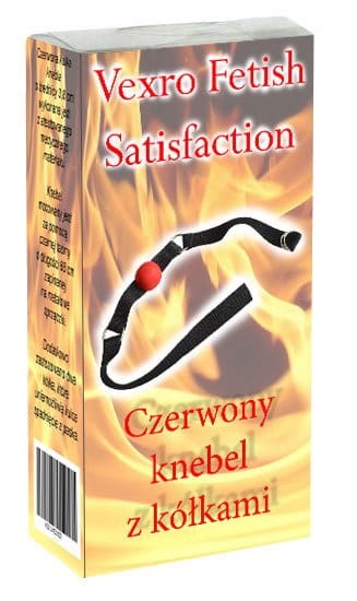 Knebel z kółkami Vexro Fetish Satysfaction czerwony