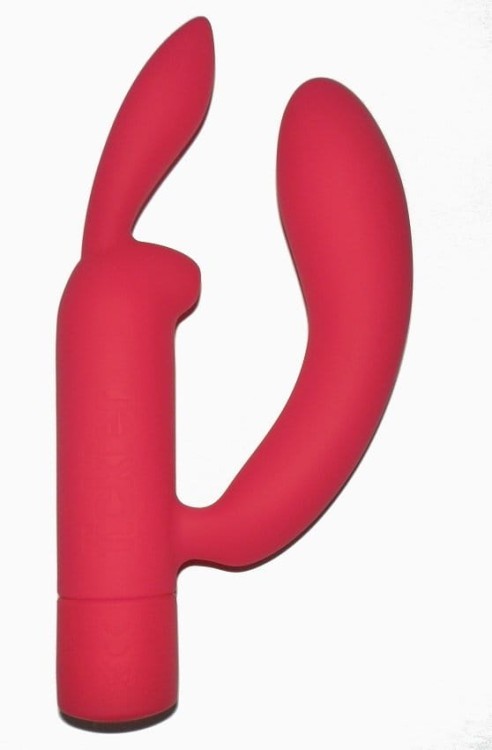 Wibrator Tickler Bossy Double silikonowy duży różowy królik