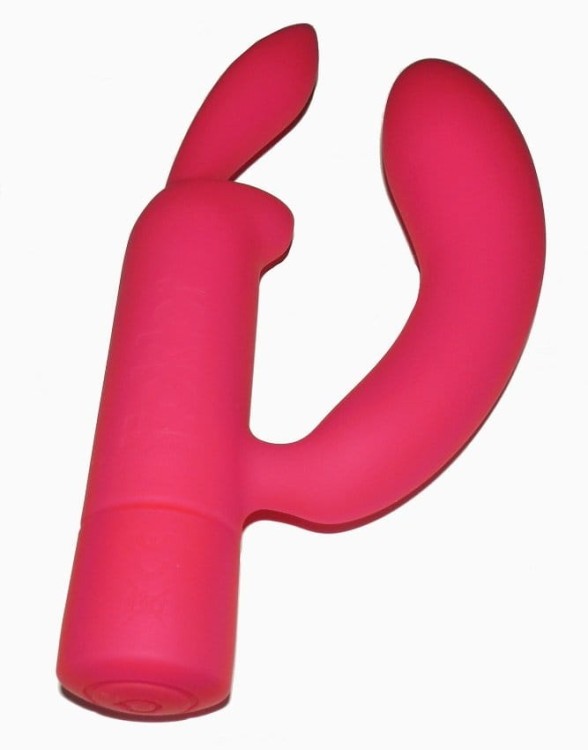 Wibrator Tickler Bossy Double silikonowy duży różowy królik