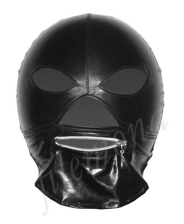 Czarna Maska BDSM z zamkiem - sado-maso