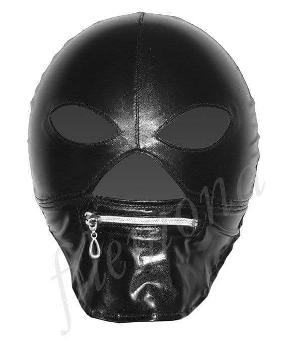 Czarna Maska BDSM z zamkiem - sado-maso