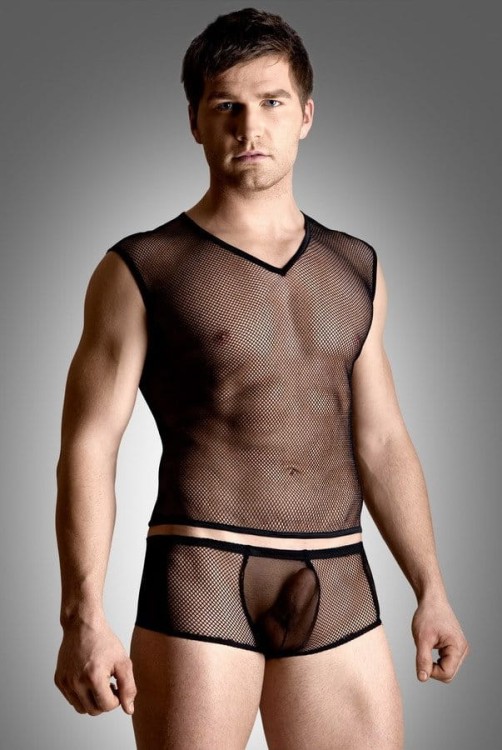 Erotyczny komplet Net Set Shirt&amp;Thong SoftLine rozm. XL