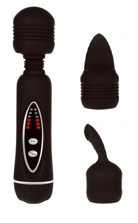 Power Wand wibrator - masażer mikrofon 3 końcówki 12 programów