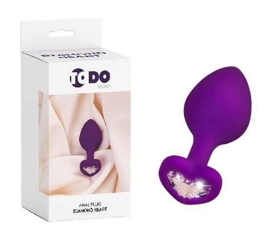 TO DO Diamond Heart klasyczna mała wtyczka analna z kryształkiem