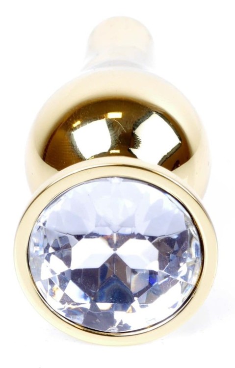 Metal Gold klasyczna wtyczka analna z kryształkiem