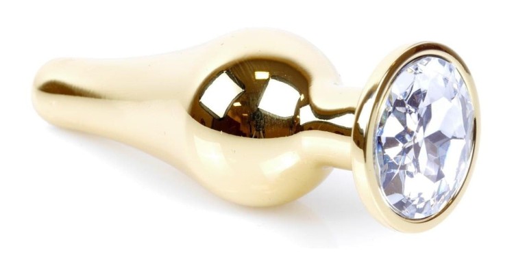 Metal Gold klasyczna wtyczka analna z kryształkiem