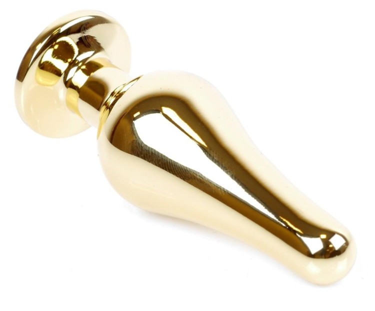 Metal Gold klasyczna wtyczka analna z kryształkiem