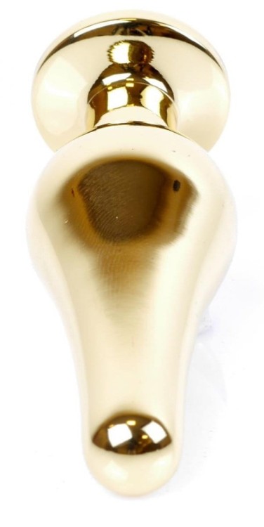 Metal Gold klasyczna wtyczka analna z czerwonym kryształkiem