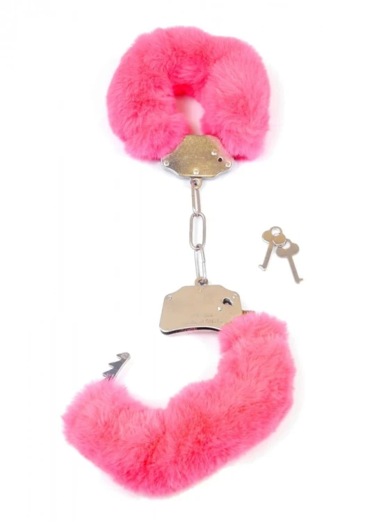 Furry Cuffs solidne kajdanki z grubym różowym futerkiem