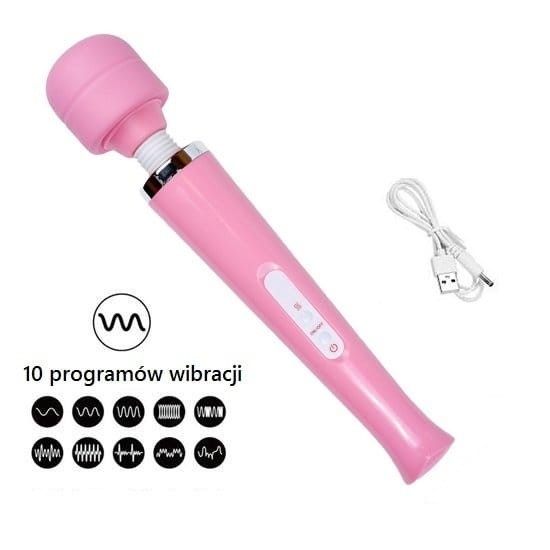 Wielki Wibrator Power Boss Pink USB - mikrofon 10 programów wibracji