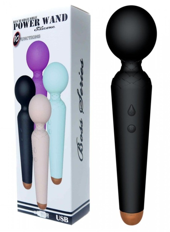 Wibrator Power Wand Black mikrofon masażer 10 programów USB
