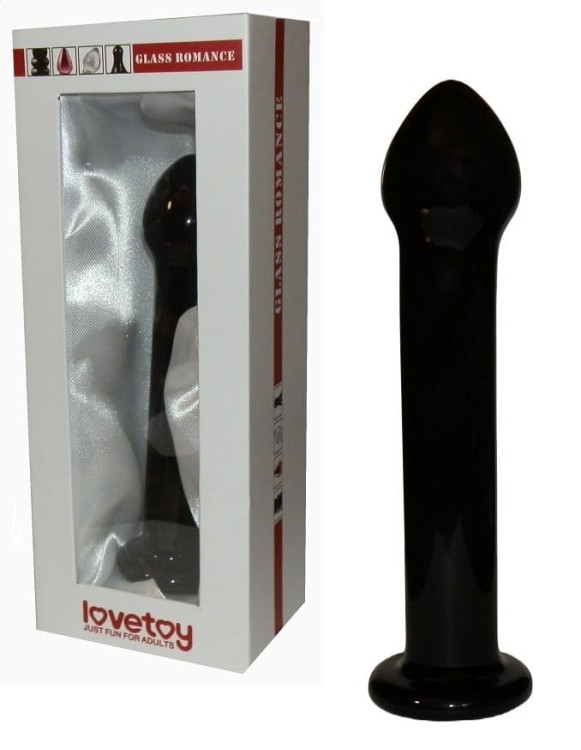 Glass Romance black szklana wtyczka analna - szklane dildo