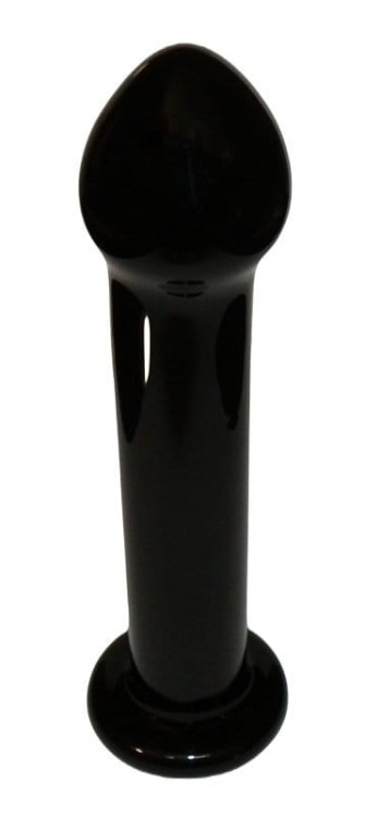Glass Romance black szklana wtyczka analna - szklane dildo