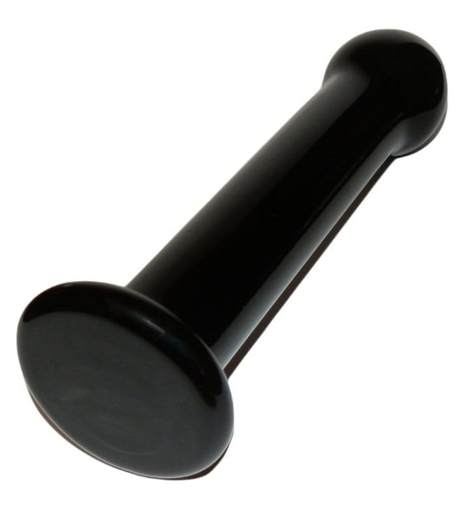 Glass Romance black szklana wtyczka analna - szklane dildo