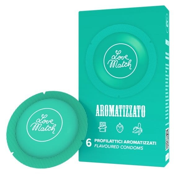 Prezerwatywy Love Match Aromatizzato 6szt - smakowe - truskawka, banan, czekolada