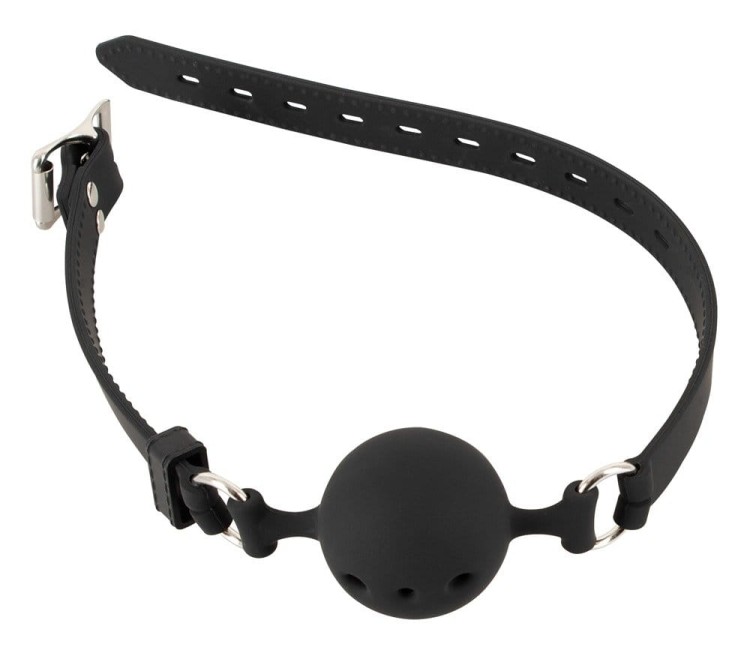 Knebel Bad Kitty Black silikonowy z dziurami