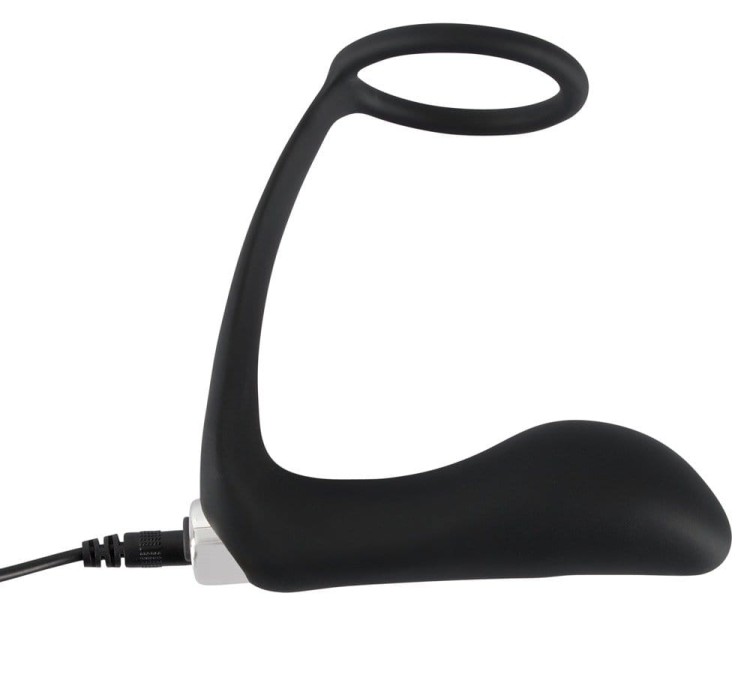 Black Velvets Vibrating Ring&amp;Plug wibrująca wtyczka analna z ringiem erekcyjnym USB