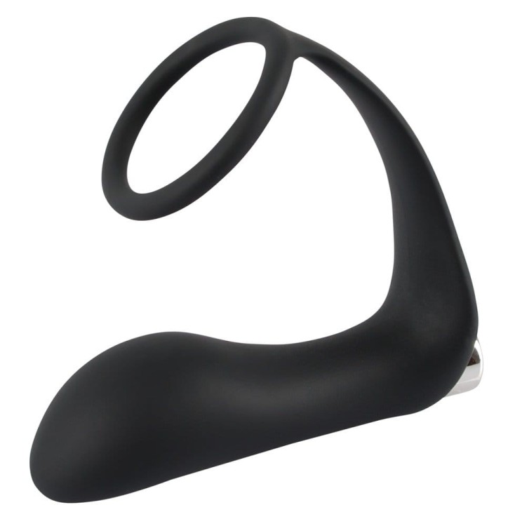 Black Velvets Vibrating Ring&amp;Plug wibrująca wtyczka analna z ringiem erekcyjnym USB