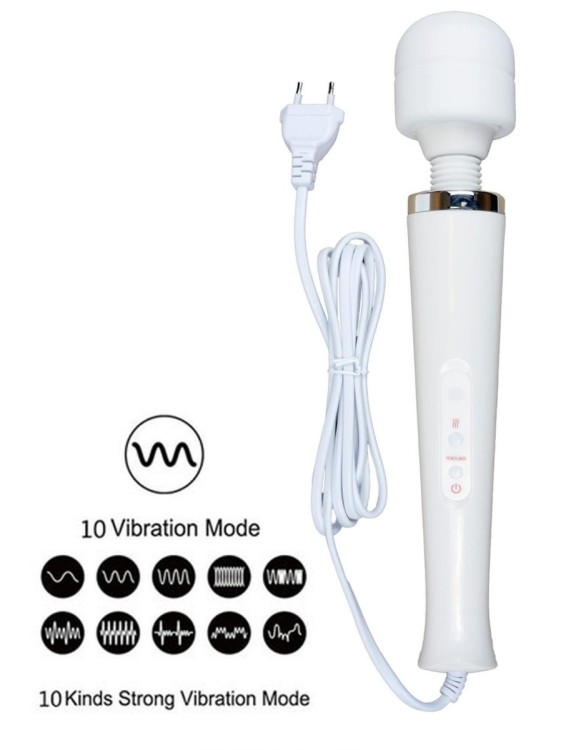 Wielki Wibrator Power Boss White - mikrofon 10 programów wibracji