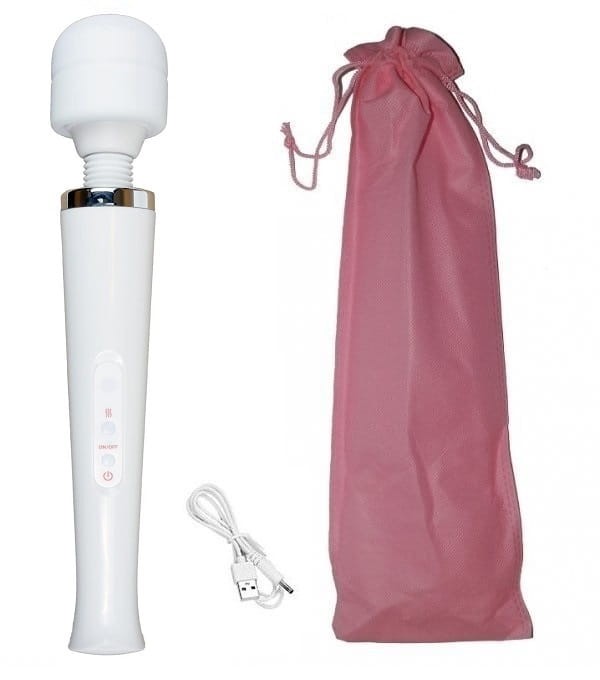 Wielki Wibrator Power Boss White USB - mikrofon 10 programów wibracji