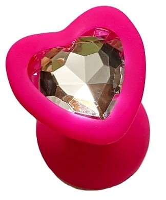 TO DO Diamond Heart Pink klasyczna mała wtyczka analna z kryształkiem