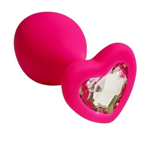 TO DO Diamond Heart Pink klasyczna mała wtyczka analna z kryształkiem