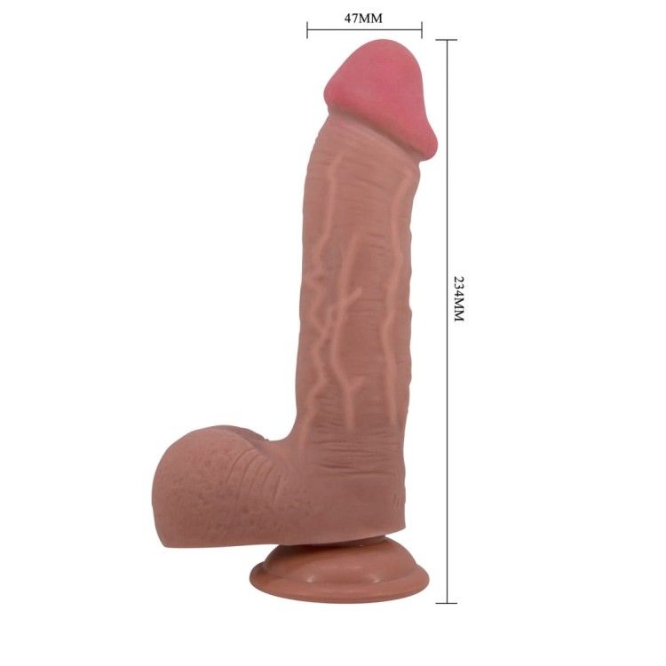 Dildo Sliding Skin 9.2 Series realistyczny penis na przyssawkę z jajami