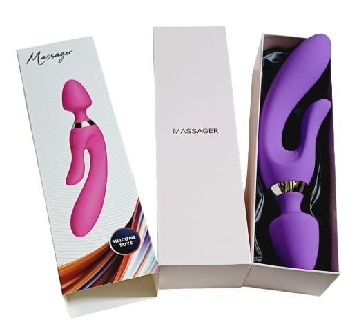 Potrójny wibrator Magic Wand silikonowy stymulator - wtyczka analna, króliczek, G-Spot - magnetyczne ładowanie USB
