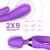 Potrójny wibrator Magic Wand silikonowy stymulator - wtyczka analna, króliczek, G-Spot - magnetyczne ładowanie USB