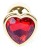 Metal Gold klasyczna mała wtyczka analna z czerwonym kryształkiem serce