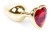 Metal Gold klasyczna mała wtyczka analna z czerwonym kryształkiem serce